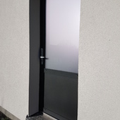 Porte extérieure aluminium vitrage opale