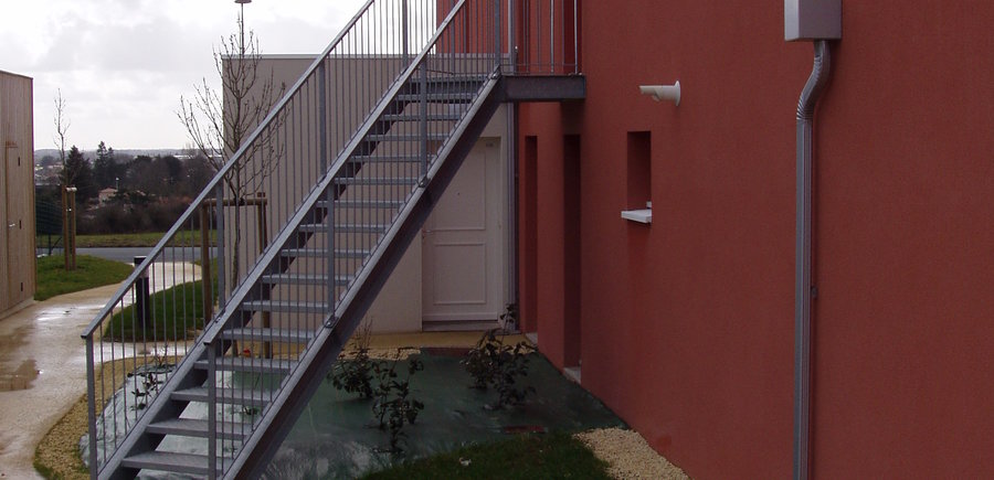 Escalier acier droit